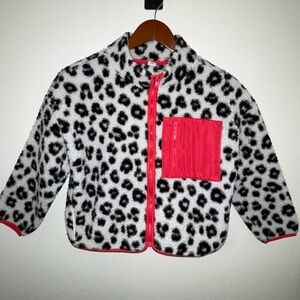 Old Navy Leopard Print Fleece with Red Trim